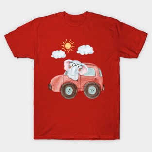 Baby Elephant Car T-Shirt